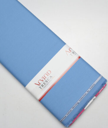 Tresca by Arvind  Superfine Cotton Structured Shirting Fabric (Denim Blue) - Image 6