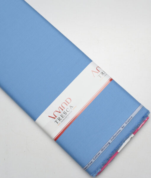 Tresca by Arvind  Superfine Cotton Structured Shirting Fabric (Denim Blue) - Image 6
