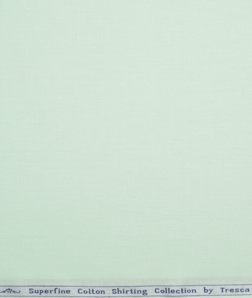 Tresca by Arvind  Superfine Cotton Structured Shirting Fabric (Light Green) - Image 4