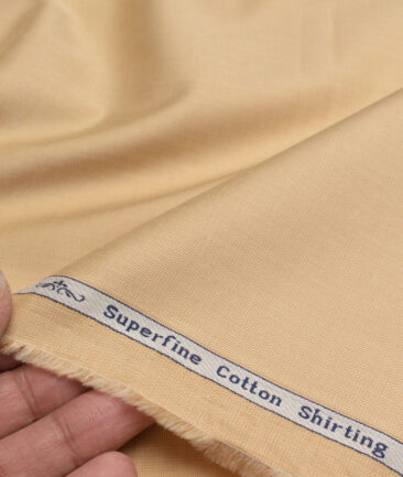 Tresca by Arvind  Superfine Cotton Structured Shirting Fabric (Sand Brown) - Image 3