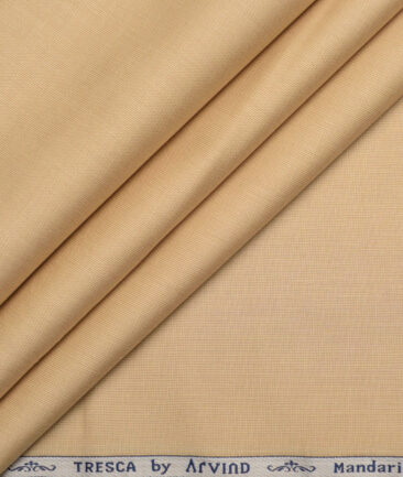 Tresca by Arvind  Superfine Cotton Structured Shirting Fabric (Sand Brown)