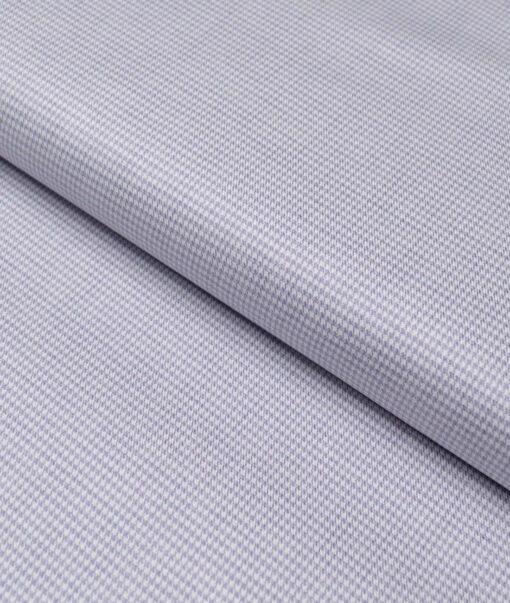 Tresca by Arvind  Superfine Cotton Checks Shirting Fabric (White & Purple) - Image 5