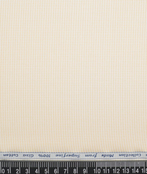Tresca by Arvind  Giza Cotton Structured Shirting Fabric (White & Beige) - Image 4