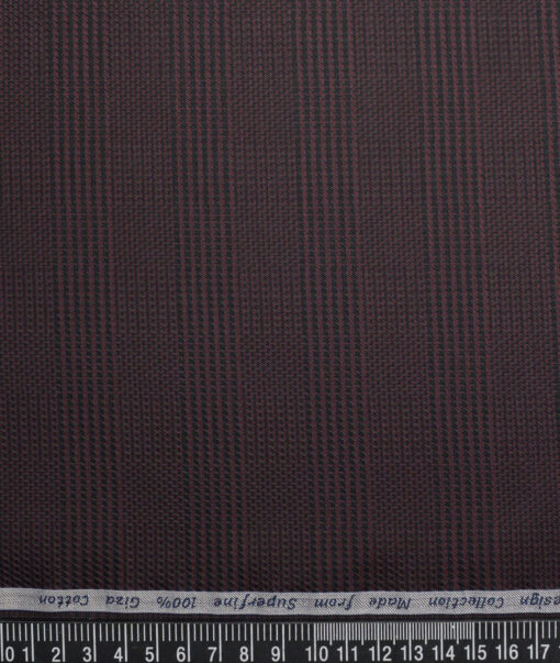Tresca by Arvind  Giza Cotton Checks Shirting Fabric (Dark Wine) - Image 4