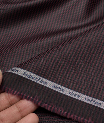 Tresca by Arvind  Superfine Cotton Structured Shirting Fabric (Dark Wine) - Image 3