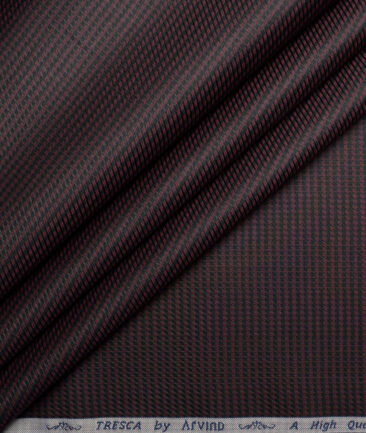 Tresca by Arvind  Superfine Cotton Structured Shirting Fabric (Dark Wine)