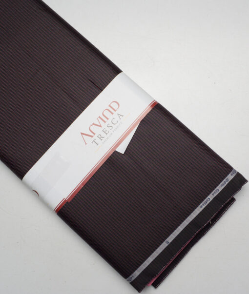 Tresca by Arvind  Superfine Cotton Structured Shirting Fabric (Dark Wine) - Image 6