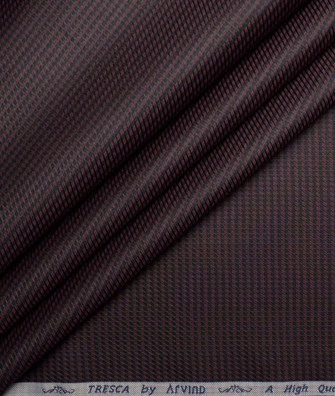 Tresca by Arvind Superfine Cotton Structured Shirting Fabric (Dark Wine) - Image 1