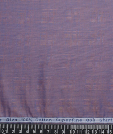 Tresca by Arvind 2 Ply 80's Giza Cotton Self Design Paper Cotton or Lawn Shirt or Kurta Fabric (Deep Lavender Purple) - Image 3