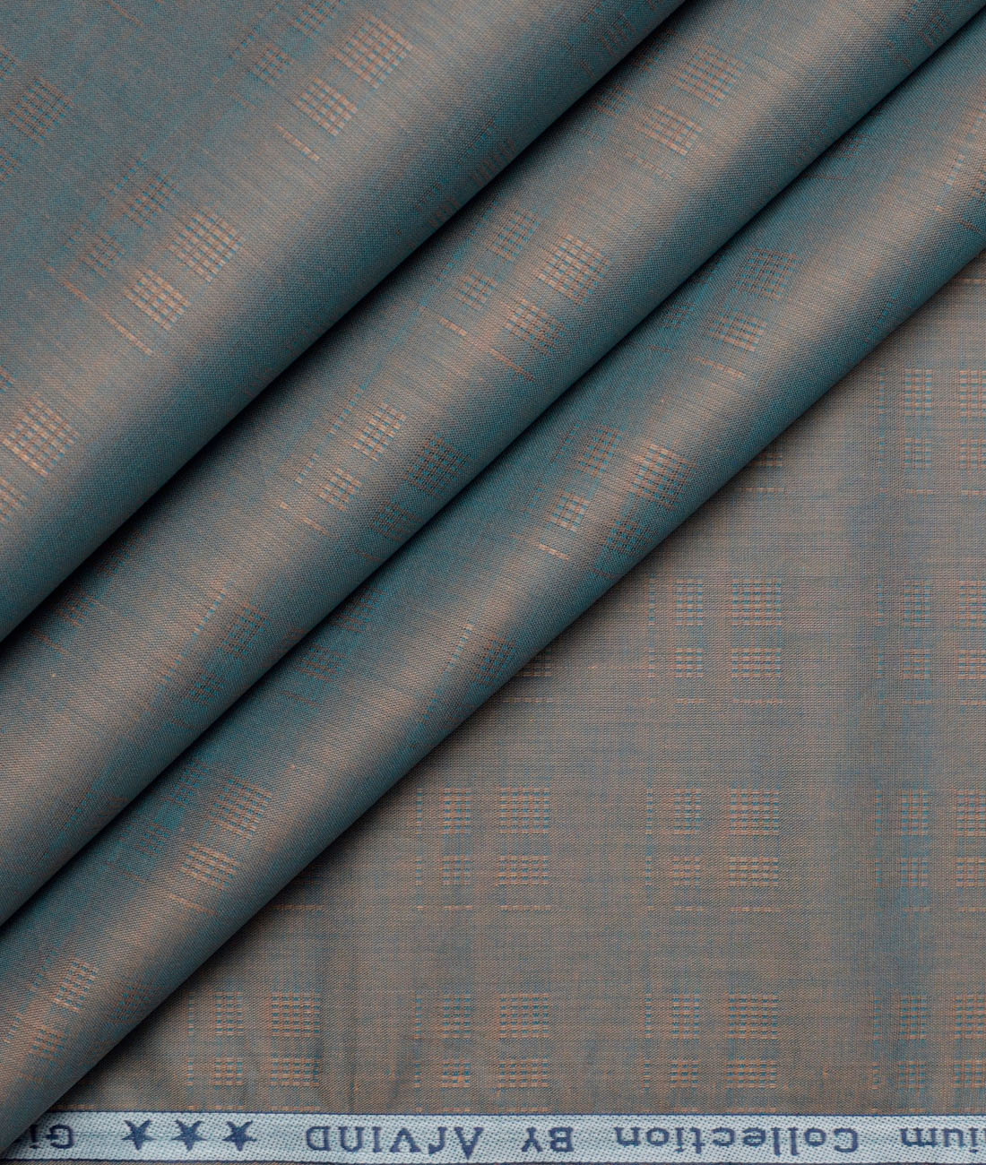 Tresca by Arvind 2 Ply 80's Giza Cotton Self Design Paper Cotton or Lawn Shirt or Kurta Fabric (Green) - Image 1