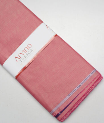Tresca by Arvind 2 Ply 80's Giza Cotton Self Design Paper Cotton or Lawn Shirt or Kurta Fabric (Indian Red) - Image 4