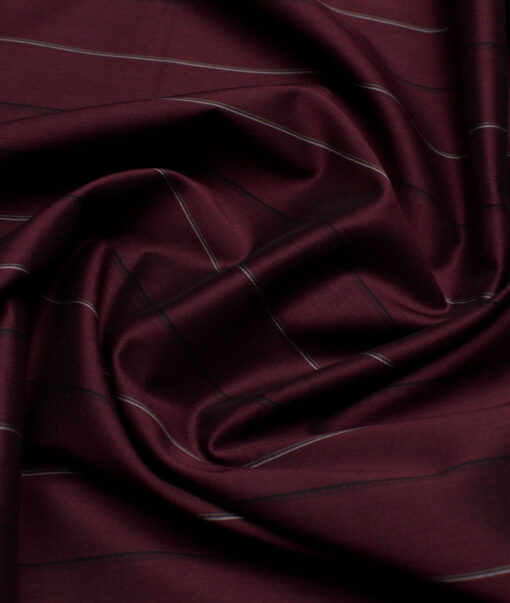 Luthai  Supima Cotton Striped Shirting Fabric (Wine)