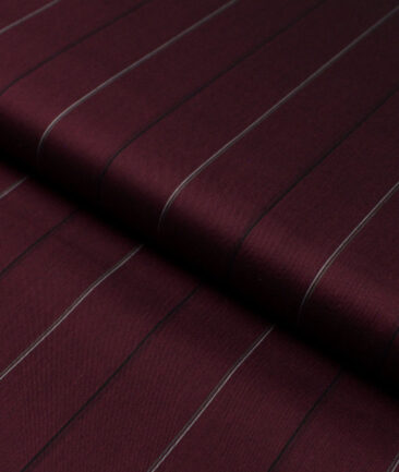 Luthai  Supima Cotton Striped Shirting Fabric (Wine)