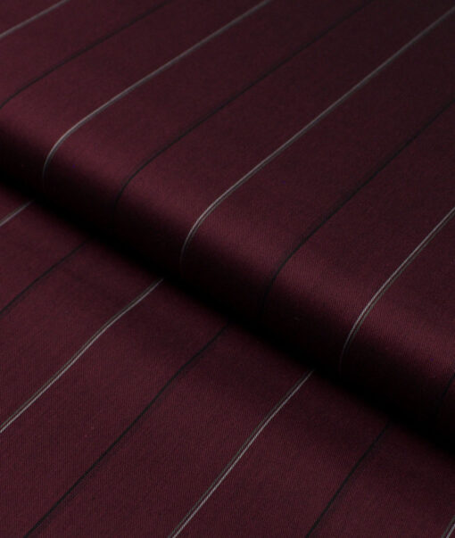 Luthai  Supima Cotton Striped Shirting Fabric (Wine)