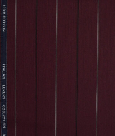 Luthai  Supima Cotton Striped Shirting Fabric (Wine)