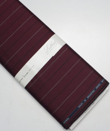 Luthai  Supima Cotton Striped Shirting Fabric (Wine)