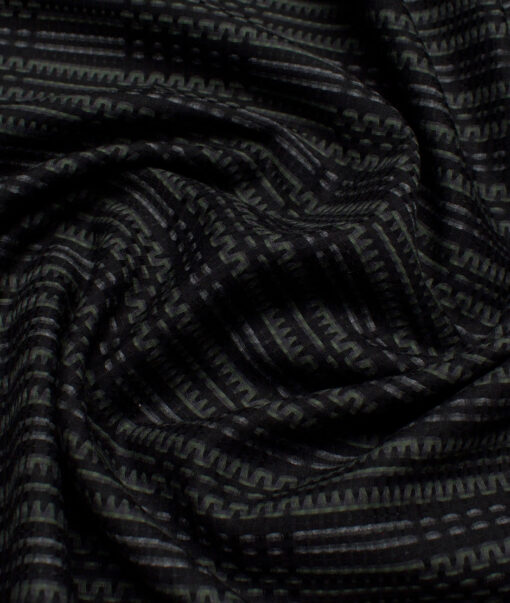 Luthai  Supima Cotton Striped Shirting Fabric (Black)