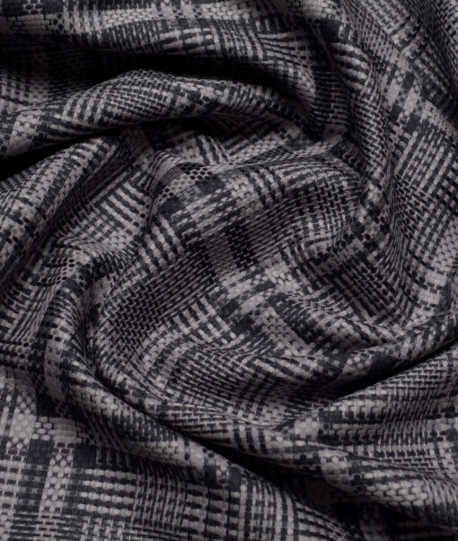 Luthai 2 Ply 80's Supima Cotton Checks Shirting Fabric (Grey)