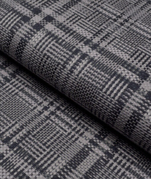 Luthai 2 Ply 80's Supima Cotton Checks Shirting Fabric (Grey)