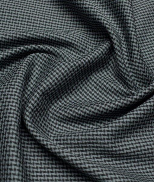 Luthai  Supima Cotton Self Design Shirting Fabric (Greenish Grey)