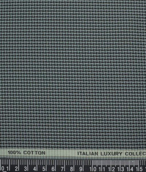 Luthai  Supima Cotton Self Design Shirting Fabric (Greenish Grey)