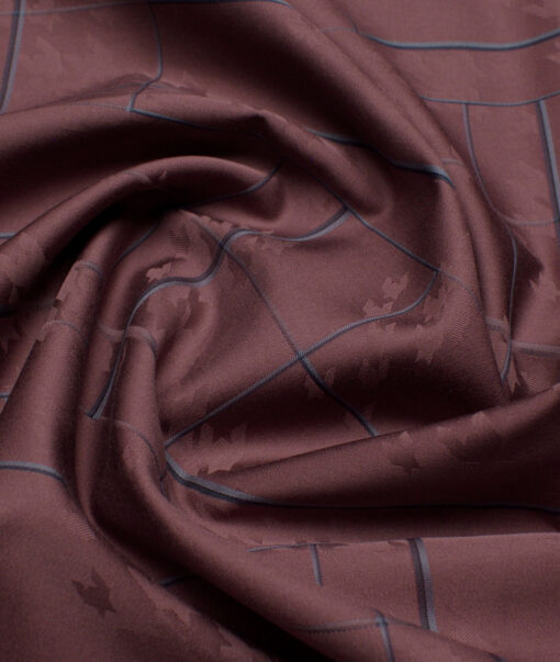 Luthai  Supima Cotton Self Design Shirting Fabric (Dark Mauve)