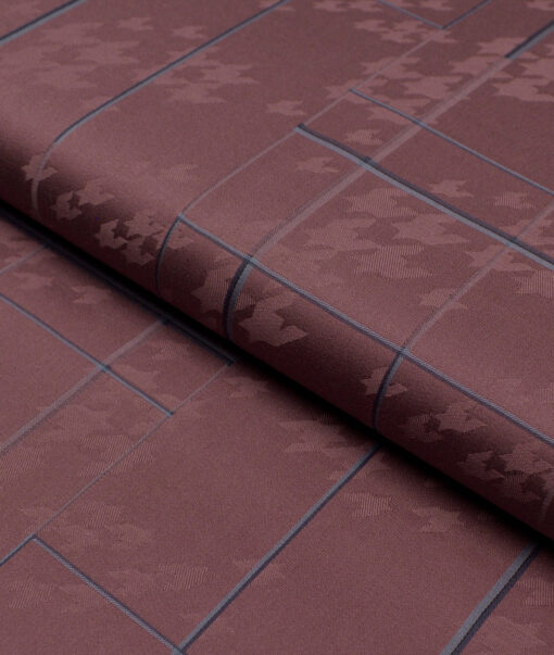 Luthai  Supima Cotton Self Design Shirting Fabric (Dark Mauve)