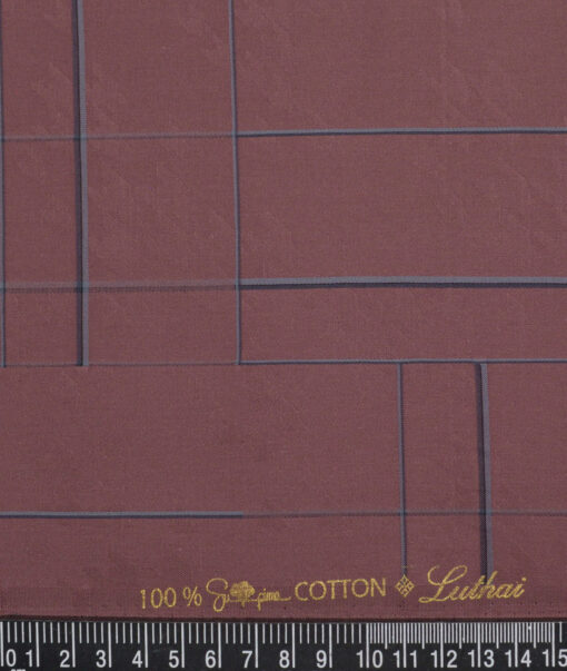 Luthai  Supima Cotton Self Design Shirting Fabric (Dark Mauve)