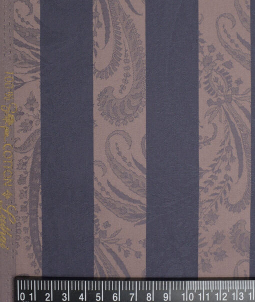 Luthai  Supima Cotton Striped Shirting Fabric (Martini Brown)