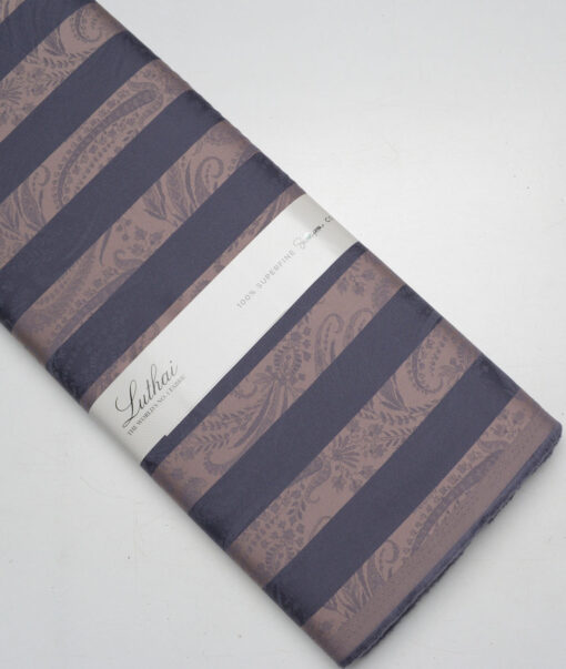 Luthai  Supima Cotton Striped Shirting Fabric (Martini Brown)