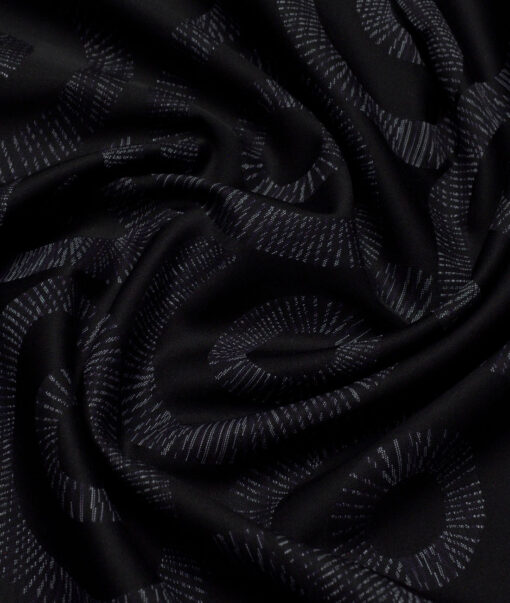 Luthai  Supima Cotton Self Design Shirting Fabric (Black)