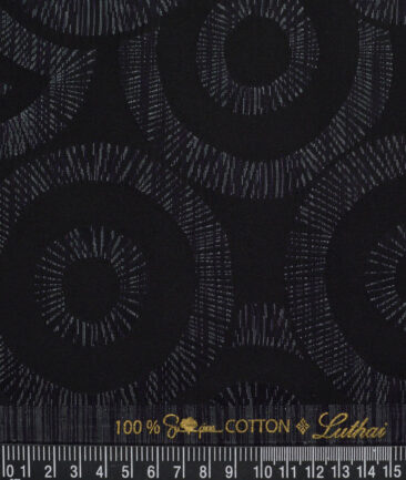 Luthai  Supima Cotton Self Design Shirting Fabric (Black)