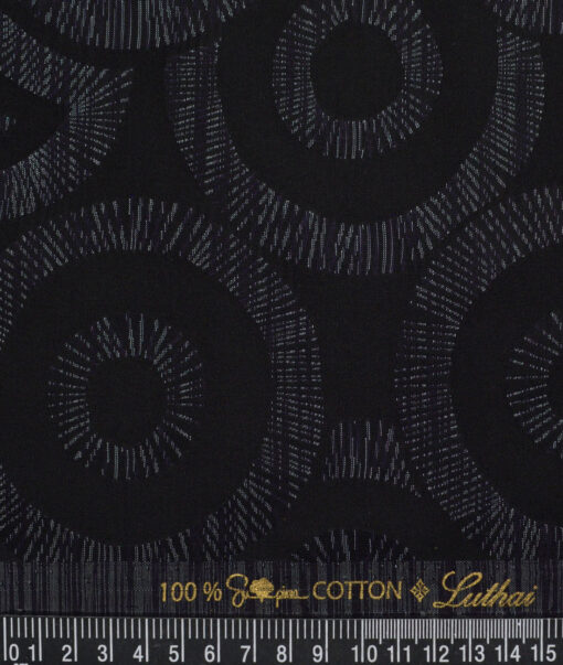 Luthai  Supima Cotton Self Design Shirting Fabric (Black)
