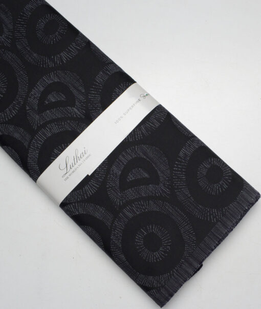 Luthai  Supima Cotton Self Design Shirting Fabric (Black)