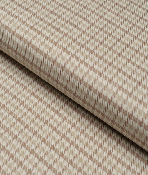 Tessitura Monti  Giza Cotton Self Design Shirting Fabric (Cream)