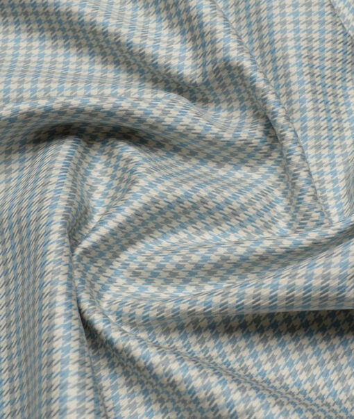 Tessitura Monti  Giza Cotton Self Design Shirting Fabric (Teal & Grey)