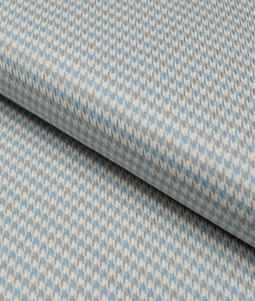 Tessitura Monti  Giza Cotton Self Design Shirting Fabric (Teal & Grey)