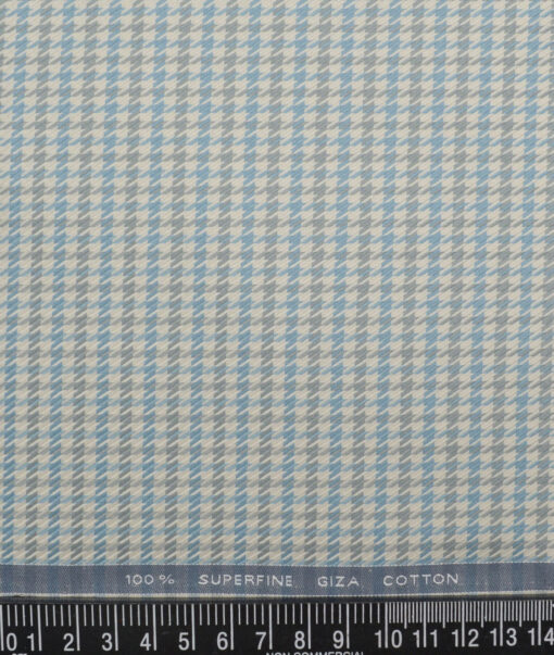Tessitura Monti  Giza Cotton Self Design Shirting Fabric (Teal & Grey)