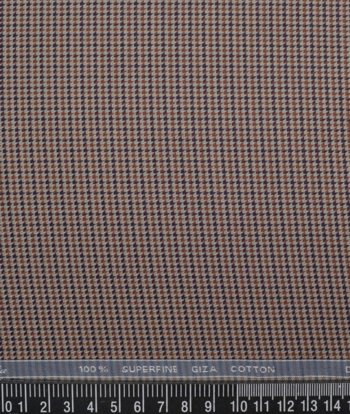 Tessitura Monti  Giza Cotton Self Design Shirting Fabric (Light Brown)
