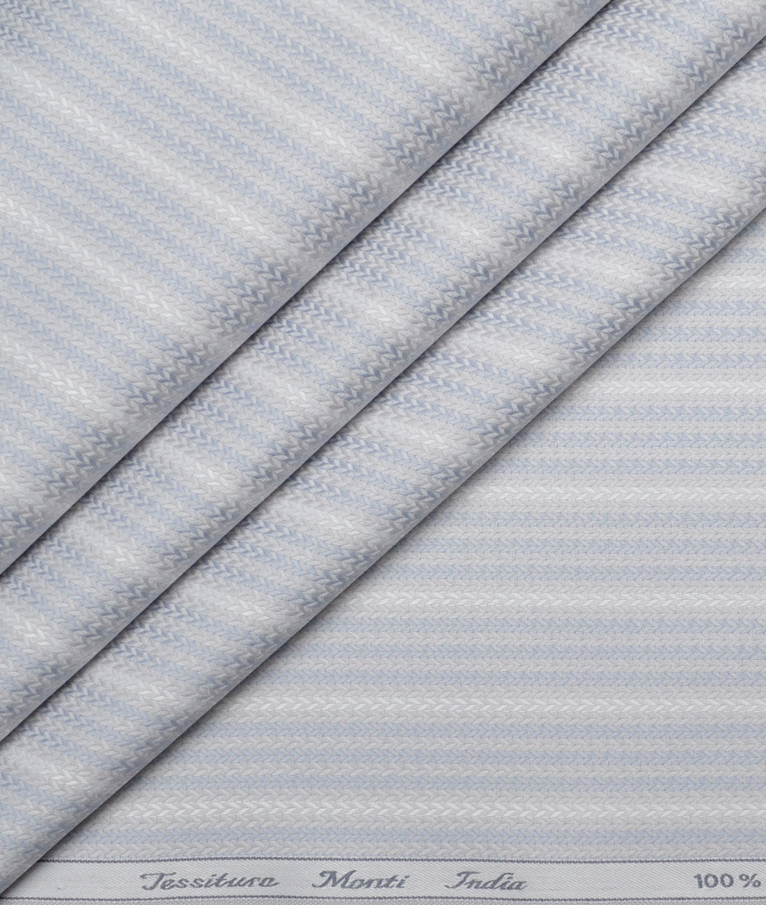 Tessitura Monti Giza Cotton Striped Shirting Fabric (Light Grey) Tessitura Monti Giza Cotton Striped Shirting Fabric (Light Grey)