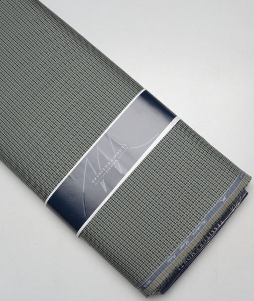 Tessitura Monti  Giza Cotton Self Design Shirting Fabric (Light Olive Green)