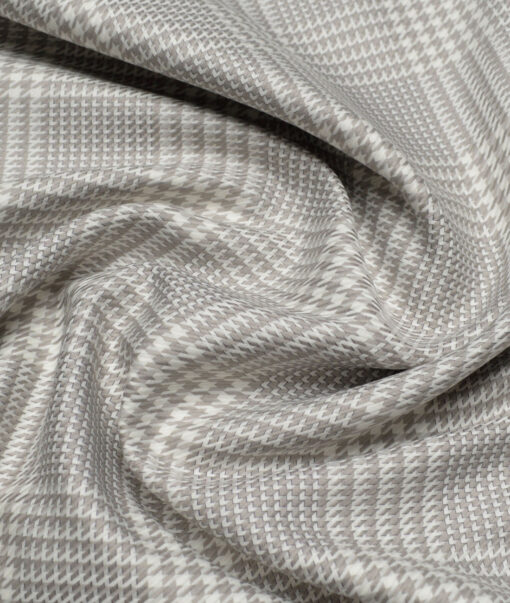 Tessitura Monti  Giza Cotton Self Design Shirting Fabric (White & Grey)