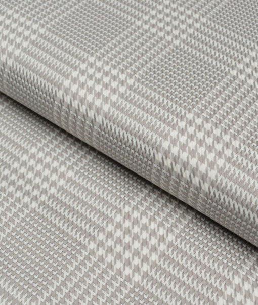 Tessitura Monti  Giza Cotton Self Design Shirting Fabric (White & Grey)