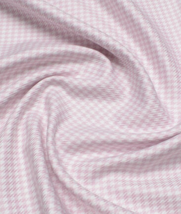 Tessitura Monti  Giza Cotton Self Design Shirting Fabric (White & Pink)