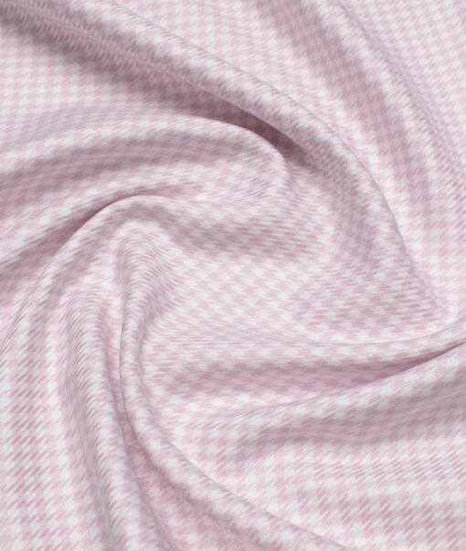 Tessitura Monti  Giza Cotton Self Design Shirting Fabric (White & Pink)