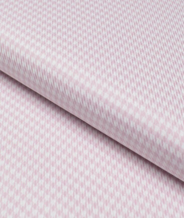Tessitura Monti  Giza Cotton Self Design Shirting Fabric (White & Pink)