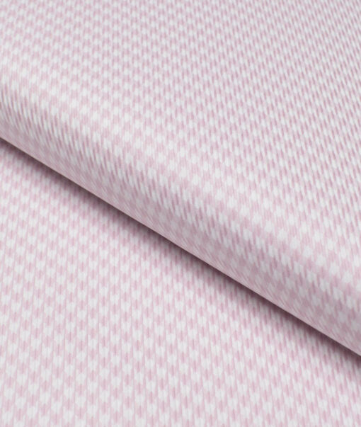 Tessitura Monti  Giza Cotton Self Design Shirting Fabric (White & Pink)