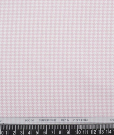 Tessitura Monti  Giza Cotton Self Design Shirting Fabric (White & Pink)
