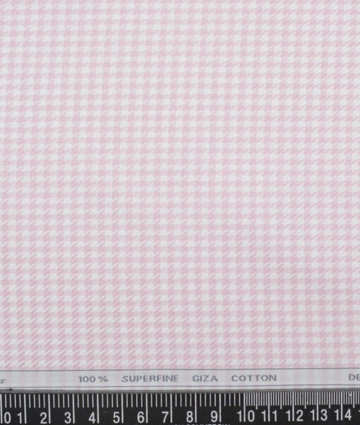 Tessitura Monti  Giza Cotton Self Design Shirting Fabric (White & Pink)
