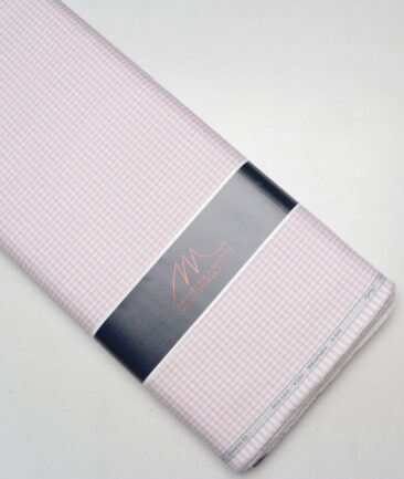 Tessitura Monti  Giza Cotton Self Design Shirting Fabric (White & Pink)